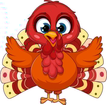 Turkey with Wings Raised Up vector