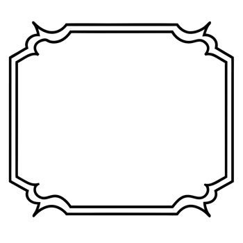 A black and white drawing of a frame png