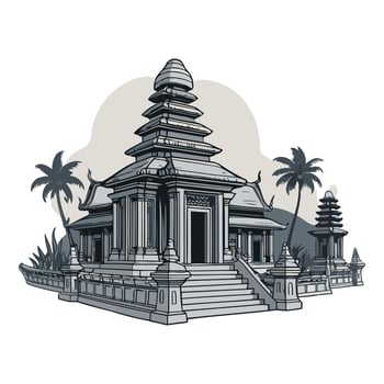 An illustration of a temple in thailand vector
