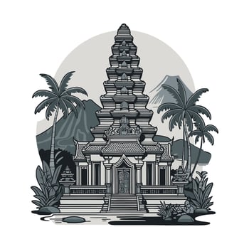 An illustration of a temple in indonesia vector