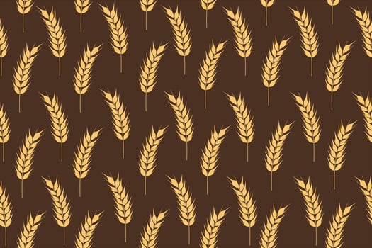 Collection of golden ripe spikelets of wheat. Agricultural symbol, flour production. silhouette of wheat. vector