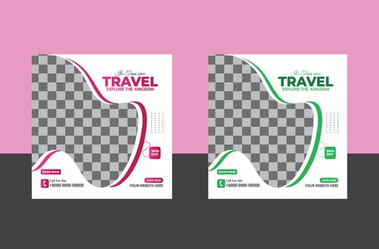 travel explore the world social media design template vector