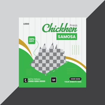 Fress Chickhen Samosa Social Media Design Corporate Template vector