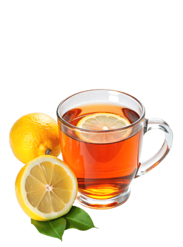 Lemon tea in a glass mug on an isolated background png