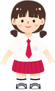 Indonesian elementary school student with red and white cloth png