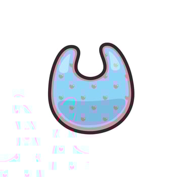 baby napkin in outline flat design. vector