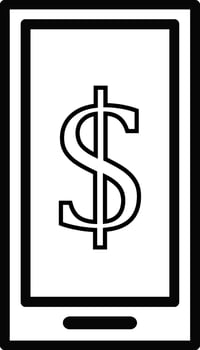 Rounded Stroke Pay Online Icon vector