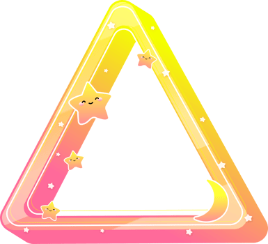 Triangle Kawaii Star, Frame border png