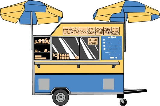 Street food truck fast food illuastration vector