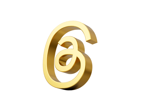 3d Golden at the rate sign email symbol 3d illustration png