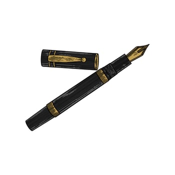 pen illustration with vintage style colors vector
