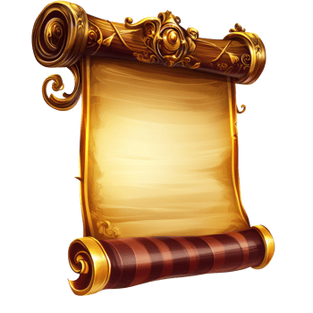 Ornate golden decorative scroll, cut out transparent png