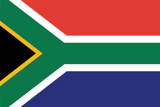 National Flag of South Africa country flat design vector