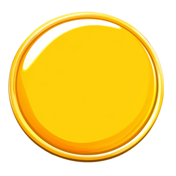 Bright yellow circular shape on a white background, cut out transparent png