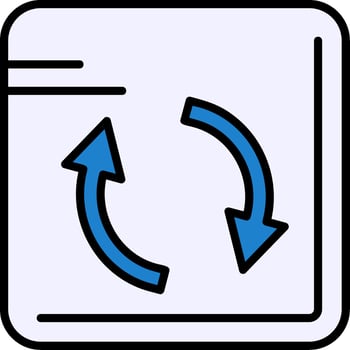 a blue arrow pointing to a file icon vector