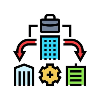 outsourcing modern business color icon illustration vector