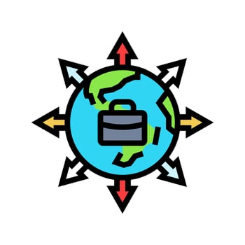 market expansion modern business color icon illustration vector