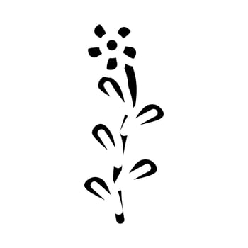 brahmi ayurvedic herb glyph icon illustration vector