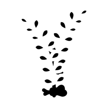 moringa leaves ayurvedic herb glyph icon illustration vector