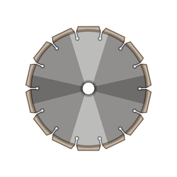 cutting circular saw blade cartoon illustration vector