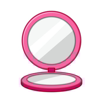 travel compact mirror cartoon illustration vector
