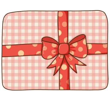 a gift wrapped in a red bow on a checkered background png