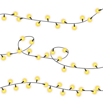 Sparkling Xmas garland elements for creative projects vector