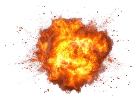 Explosion fire. Transparent background png