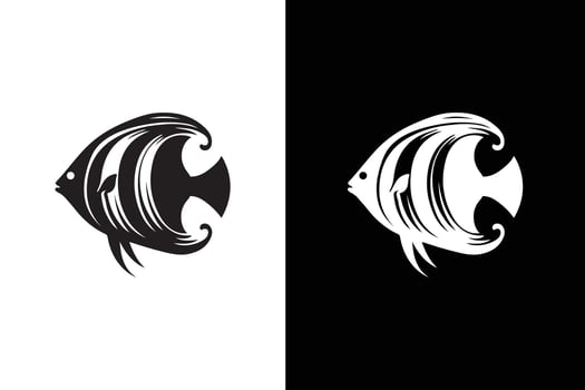 Fish icon silhouette isolated on white background. Seafood icon vector