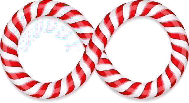 Infinity symbol made of candy canes vector