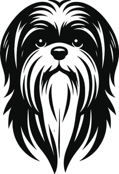 Shih tzu dog head illustration vector