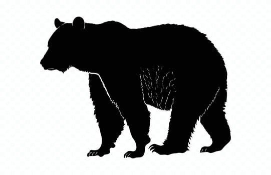 Bear Walking Silhouette Clipart vector