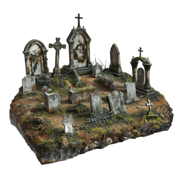 A Miniature Model of an Old Graveyard png
