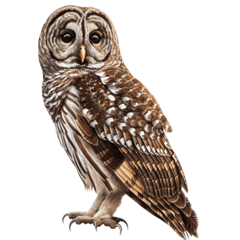 A Barred Owl With Sharp Talons and Intricate Feathers png