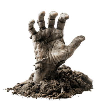 A Decaying Hand Reaches Up from the Earth png