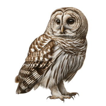 A Barred Owl with Sharp Talons and Intense Eyes png