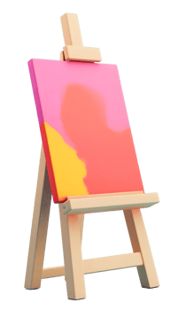 Colorful 3D Icon of Painting on Easel for Art Markets and Craft Fairs png
