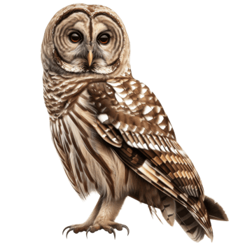 A Barred Owl with Sharp Talons Perched on a Branch png