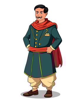 A village rich man cartoon character design for cartoon stories vector