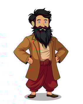 A short highted man cartoon character design vector