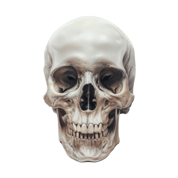 Human Skull with Detailed Teeth and Bone Structure png
