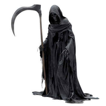 Grim Reaper with Scythe and Black Robe png