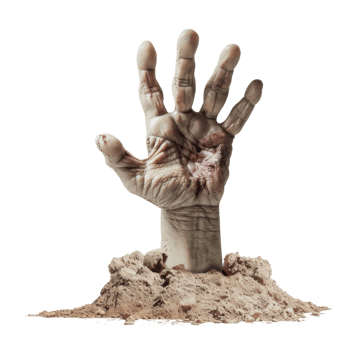 A Decaying Hand Reaching Out From the Ground png