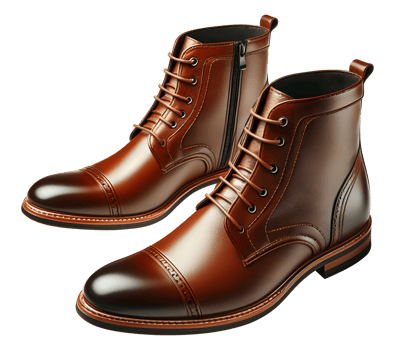 Brown winter boots isolated on transparent background leather boots brown boot png