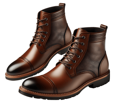 Mens boots brown winter boots transparent background leather boots brown boot png