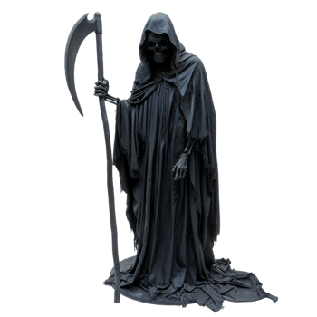 Grim Reaper Figure with Scythe png