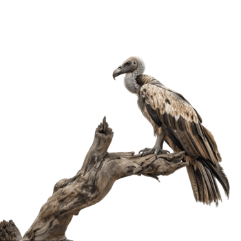 A White-backed Vulture Perched on a Branch png