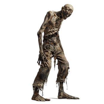 Decaying Zombie With Torn Clothing png