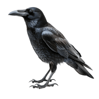 A Raven Standing Against a Black Background png