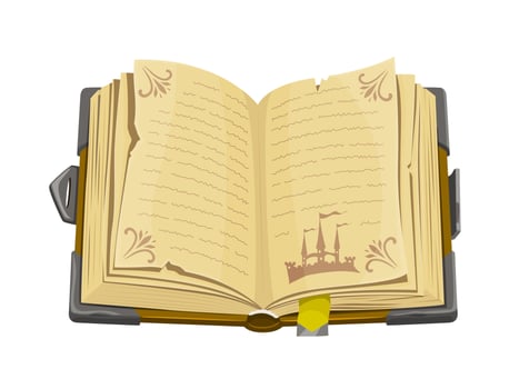 Medieval ancient manuscript, magic spellbook book vector